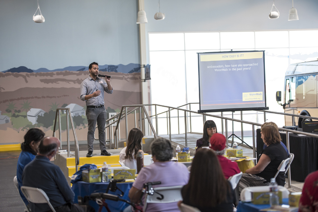 Shane Cullen speaks during a Las Vegas Chapter of the Foundation Fighting Blindness meeting at the RTC Mobility Training Center on Thursday, Sept. 15, 2016. Joshua Dahl/Las Vegas Review-Journal