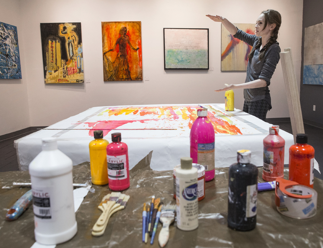 Artist Autumn de Forest works on a painting at the Gallery of Music & Art on Monday, Nov. 7, 2016, in Las Vegas.  Benjamin Hager/Las Vegas Review-Journal