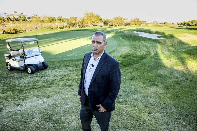 Yohan Lowie, CEO & founder of EHB Companies, views the landscape at Badlands Golf Course on Wednesday, Oct. 9, 2016. EHB Companies are planning on building the controversial, high-density deve ...