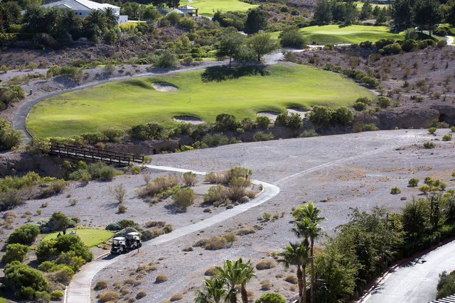A view Badlands Golf Course near Rampart Boulevard is seen from Queeenridge Towers on Tuesday, Oct. 11, 2016.  The Las Vegas Planning Commission is expected to take up the controversial, high-dens ...