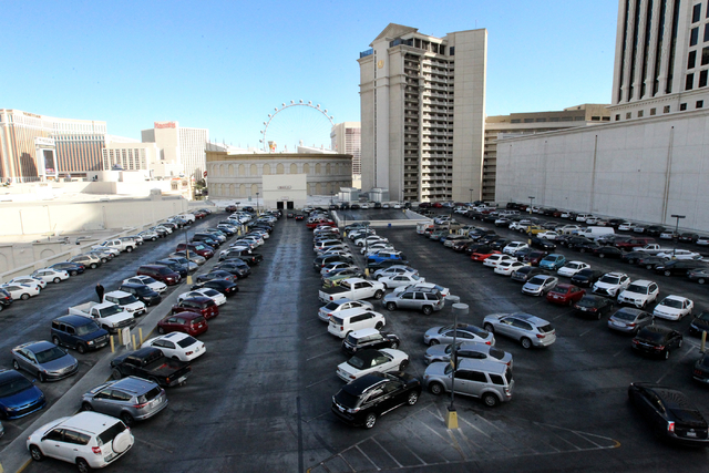 Caesars Palace parking in Las Vegas on Wednesday, Nov. 30, 2016. Caesars Entertainment Corp. announced Tuesday it will begin phasing in a paid parking initiative late next month. (K.M. Cannon/Las  ...