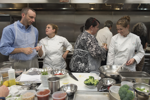 Kerri Dotson, chef and registered dietitian with the Goldring Center for Culinary Medicine at Tulane University, second from left, and Leah Sarris, chef and program director with the Goldring Cent ...
