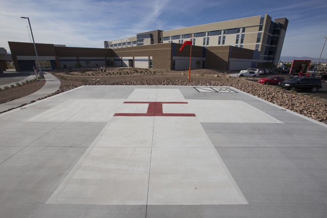 The helicopter landing pad is seen at the new Henderson Hospital, Friday, Oct. 7, 2016. (Richard Brian/Las Vegas Business Press)