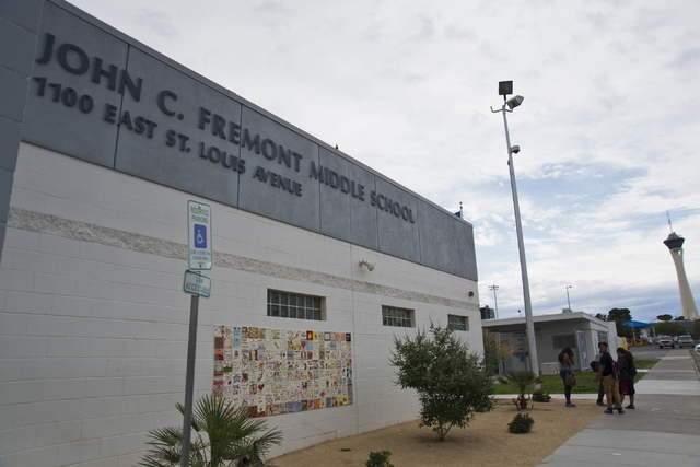 Fremont Middle School in downtown Las Vegas is seen on Tuesday, May 17, 2016. (Daniel Clark/Las Vegas Review-Journal Follow @DanJClarkPhoto)