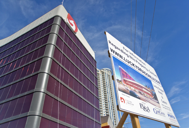 Construction continues at the Lucky Dragon hotel-casino on Sahara Avenue near the Strip on Wednesday, Oct. 19, 2016, in Las Vegas. (Daniel Clark/Las Vegas Review-Journal Follow @DanJClarkPhoto)