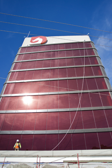 Construction continues at the Lucky Dragon hotel-casino on Sahara Avenue near the Strip on Wednesday, Oct. 19, 2016, in Las Vegas. (Daniel Clark/Las Vegas Review-Journal Follow @DanJClarkPhoto)