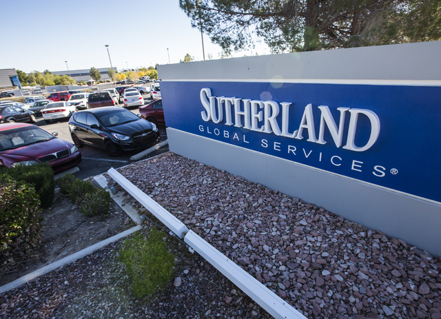 Sutherland Global Services, 8725 W. Sahara Ave., the site of the former Citibank building, is seen on Thursday, Nov. 17, 2016, the same day the Governor’s Office of Economic Developmentl approve ...