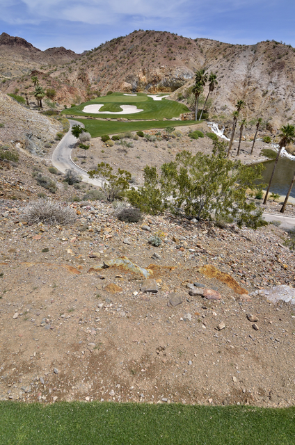 The view from an elevated tee box is shown at the Cascata Golf Course at 1 Cascata Drive in Boulder City on Thursday, April 21, 2016. Bill Hughes/Las Vegas Review-Journal