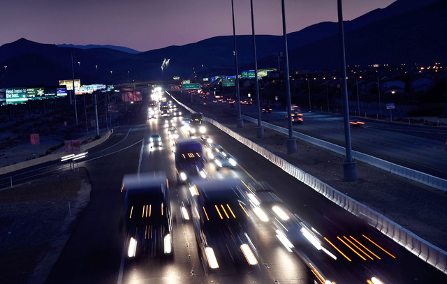 Vehicle traffic travels northbound along Interstate 15 south of Las Vegas, Monday, Nov. 21, 2016, in Las Vegas. David Becker/Las Vegas Review-Journal Follow @davidjaybecker