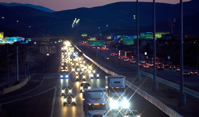 Vehicle traffic travels northbound along Interstate 15 south of Las Vegas, Monday, Nov. 21, 2016, in Las Vegas. David Becker/Las Vegas Review-Journal Follow @davidjaybecker