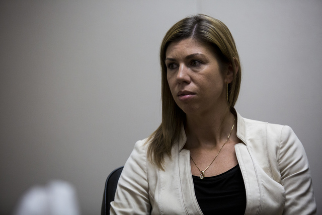 Dr. Allison Smith, director of assessment and teacher education, talks to a reporter at UNLV's College of Education in Las Vegas, on Friday, Nov. 18, 2016. (Miranda Alam/Las Vegas Review-Journal F ...