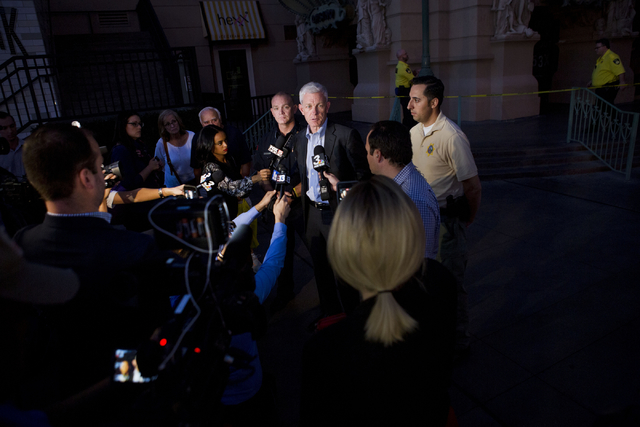 Rich Broome, executive VP of Caesars Entertainment Corp., speaks during a press conference outside of the Paris hotel-casino in Las Vegas, Thursday evening, Nov. 3, 2016. Elizabeth Brumley/Las Veg ...