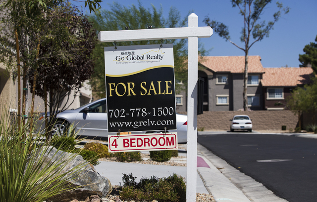 A home for sale in northwest Las Vegas on Thursday, Sept. 1, 2016. (Benjamin Hager/Las Vegas Review-Journal)