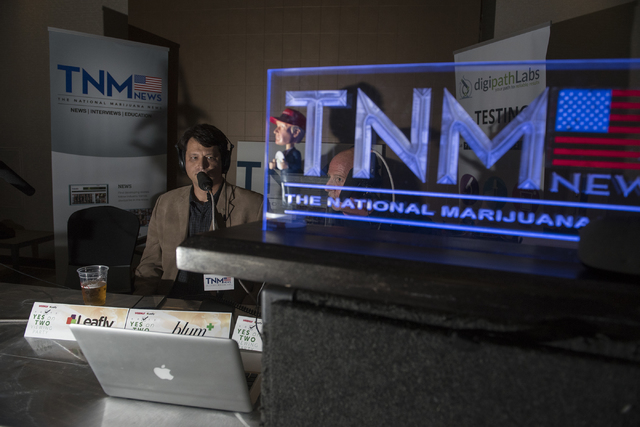 Joe Brezny, spokesperson for the Coalition to Regulate Marijuana like Alcohol, gives an interview with The National Marijuana News during the Las Vegas Weekly's Question 2 watch party inside the S ...