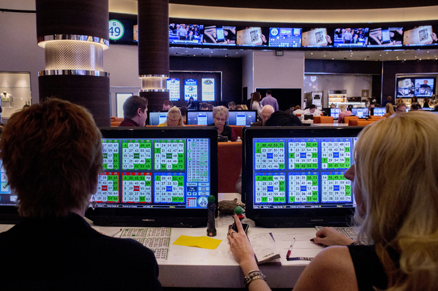 Station Casino employees play a game of bingo in the newly refurbished bingo hall at Santa Fe Station hotel-casino, Friday, Nov. 18, 2016, in Las Vegas. Elizabeth Page Brumley/Las Vegas Review-Jou ...