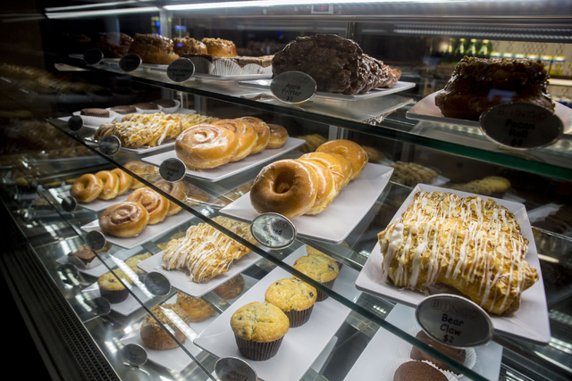 Pastries are set for purchase in the cafe and bar in the newly refurbished bingo hall at Santa Fe Station hotel-casino, Friday, Nov. 18, 2016, in Las Vegas. Elizabeth Page Brumley/Las Vegas Review ...