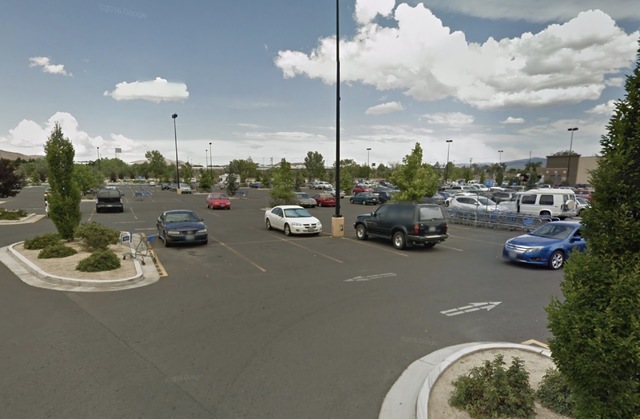 The parking lot of the Wal-Mart in Reno where a man was shot on Thanksgiving. (Google Street View)