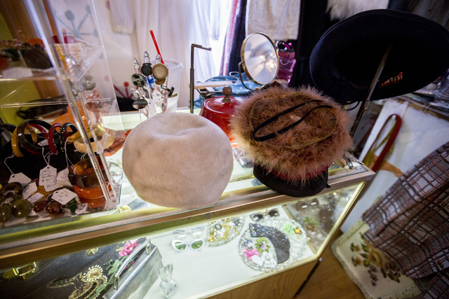 A collection of jewelry and hats are displayed for sale at Glam Factory Village, Friday, Sept. 30, 2016, in Las Vegas. Elizabeth Page Brumley/Las Vegas Review-Journal Follow @ELIPAGEPHO