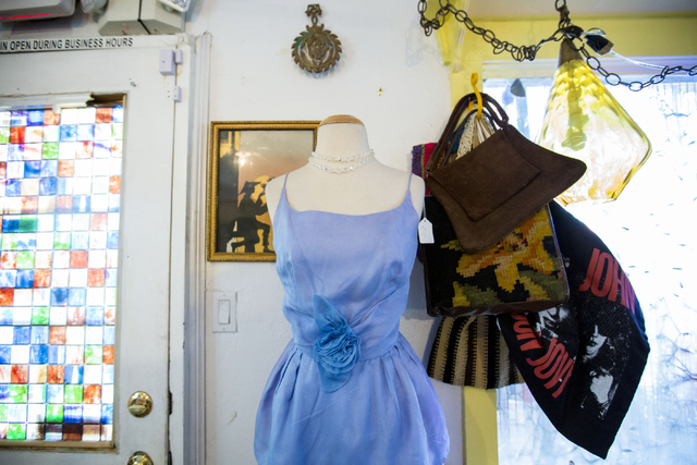 A vintage dress is displayed at Glam Factory Village, Friday, Sept. 30, 2016, in Las Vegas. Elizabeth Page Brumley/Las Vegas Review-Journal Follow @ELIPAGEPHO