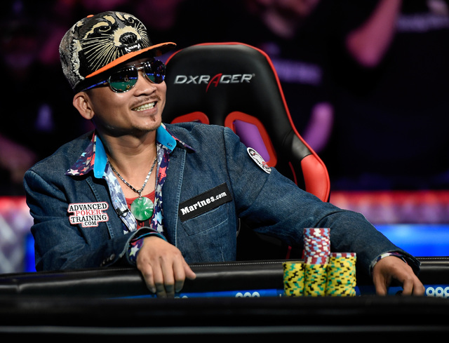 Qui Nguyen of Las Vegas smiles during the final table at the 2016 World Series of Poker Main Event at the Rio hotel-casino, Tuesday, Nov. 1, 2016, in Las Vegas. David Becker/Las Vegas Review-Journ ...