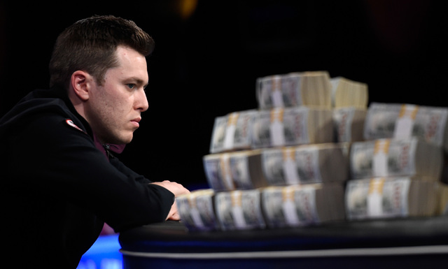 Gordon Vayo of San Francisco competes during the final table at the 2016 World Series of Poker Main Event at the Rio hotel-casino, Tuesday, Nov. 1, 2016, in Las Vegas. David Becker/Las Vegas Revie ...