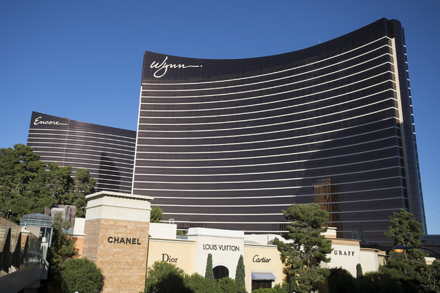 The Encore and Wynn hotel-casinos are shown at the Las Vegas Strip on Wednesday, Nov. 2, 2016. (Loren Townsley/Las Vegas Review-Journal) Follow @lorentownsley