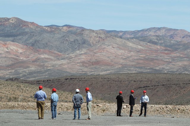 Congressional staff members taken in the view during a congressional tour of the Yucca Mountain exploratory tunnel Thursday, April 9, 2015. (Sam Morris/Las Vegas Review-Journal) Follow Sam Morris ...