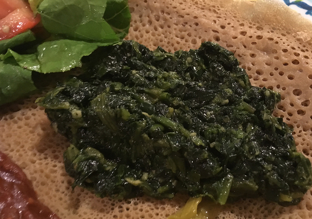 Ethiopian spiced collard greens are known as gomen. BRIAN SANDFORD/VIEW ASSISTANT EDITOR