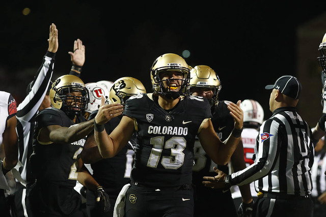 Colorado Buffaloes quarterback Sefo Liufau (13) in the first half of an NCAA college football game Saturday, Nov. 26, 2016, in Boulder, Colo. (David Zalubowski/AP)