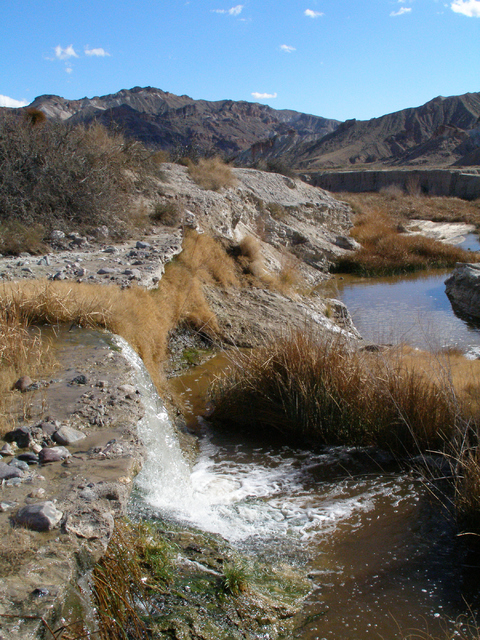 The Amargosa River winds its way through a canyon near China Ranch Date Farm on its way to Death Valley. (Henry Brean/Las Vegas Review-Journal)     CERCA DEATH VALLEY-NOV30-1411/30