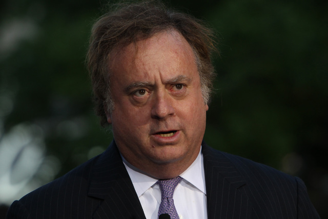 Caesars Entertainment CEO Gary Loveman speaks during an event marking the one year anniversary of the High Roller at The Linq Tuesday, March 31, 2015. In a filing, Caesars said Gary Loveman would ...