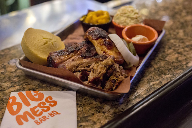The Beef Brisket Platter is pictured at the newly refurbished restaurant Big Mess Bar-BQ, located in Sam's Town Hotel & Gambling Hall, 5111 Boulder Highway, Las Vegas, Wednesday, Nov. 23, 2016 ...