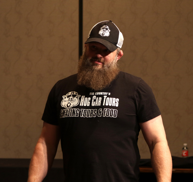 UFC heavyweight Roy Nelson waits for an opportunity to take the stage and issue an apology for his actions in his last fight at The Palms in Las Vegas on Dec. 2, 2016. (Heidi Fang/Las Vegas Review ...