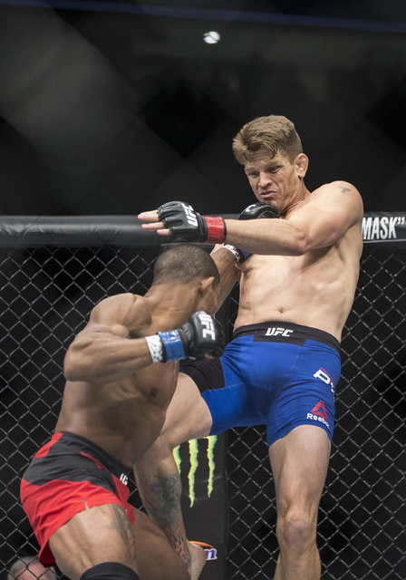 Alex Garcia lands a strike against Mike Pyle during UFC 207 at T-Mobile Arena on Friday, Dec. 30, 2016, in Las Vegas. Pyle, originally from Memphis, lives and trains in Las Vegas. Benjamin Hager/L ...