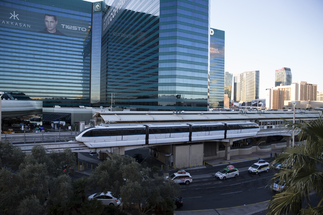 The Las Vegas Monorail at the MGM Grand hotel-casino on Wednesday, Dec. 28, 2016, in Las Vegas. Erik Verduzco/Las Vegas Review-Journal Follow @Erik_Verduzco