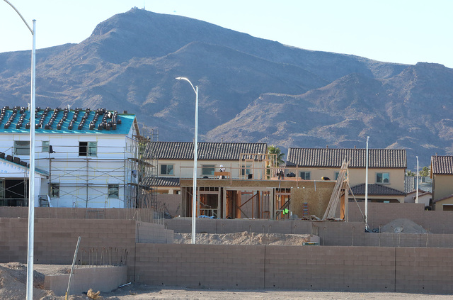 Housing development under construction on Mission Drive just west of College Drive in Henderson on Tuesday, Dec. 20, 2016. (Bizuayehu Tesfaye/Las Vegas Review-Journal)@bizutesfaye