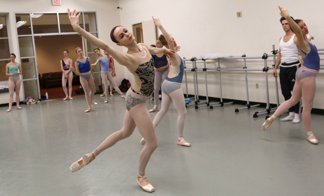 Nevada Ballet Theatre Ballet dancers including Christina Ghiardi, center, perform during a Nutcracker rehearsal at NBT in Las Vegas, Wednesday, Nov. 30, 2016. (Chitose Suzuki/Las Vegas Review-Jour ...