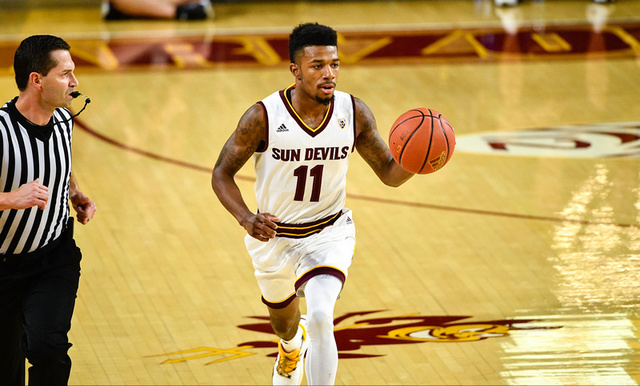 Arizona State guard Shannon Evans II in action Nov. 11 in an 88-70 victory over Portland State in Tempe, Ariz. (Peter Vander Stoep/Arizona State University)