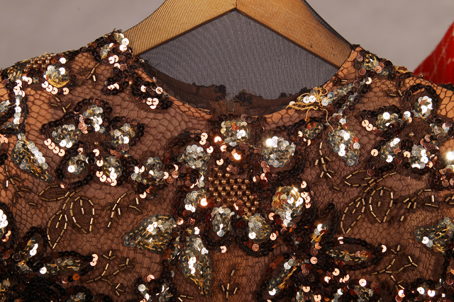 This is a piece of clothing featuring hand-stitched sequins and beadwork from the collection of former actress Corinne Sidney. (Sam Morris/Las Vegas Review-Journal)