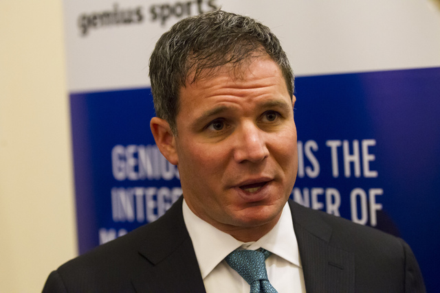 American Gaming Association President and CEO Geoff Freeman talks about sports gambling and gaming integrity during Major League Baseball's winter meetings at Gaylord National Harbor Hotel in Oxon ...