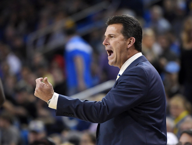UCLA head coach Steve Alford yells to his team during the first half of an NCAA college basketball game against UC Santa Barbara, Wednesday, Dec. 14, 2016, in Los Angeles. (Mark J. Terrill/AP)