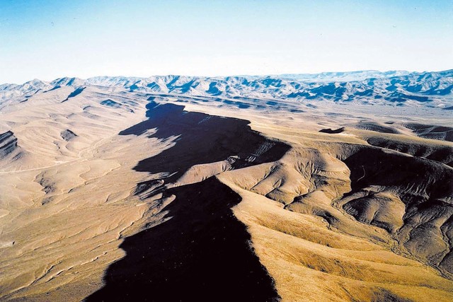 An aerial view of Yucca Mountain. (Las Vegas Review-Journal file photo)