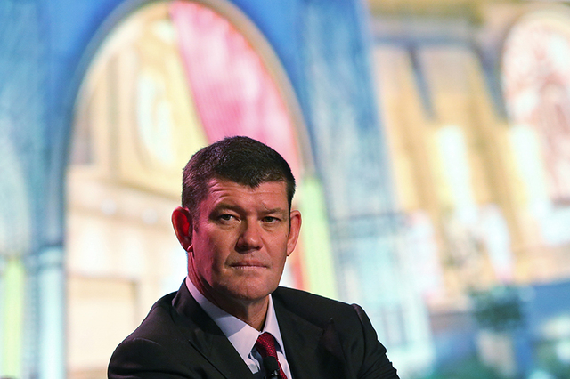 James Packer speaks during a news conference of the Studio City project in Macau, Tuesday, Oct. 27, 2015. (AP Photo/Kin Cheung)