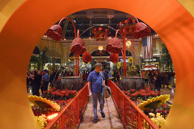 Bellagio Conservatory & Botanical Gardens is seen decorated for Chinese New Year on Friday, Jan. 20, 2017, in Las Vegas. (Sam Morris/Las Vegas News Bureau)
