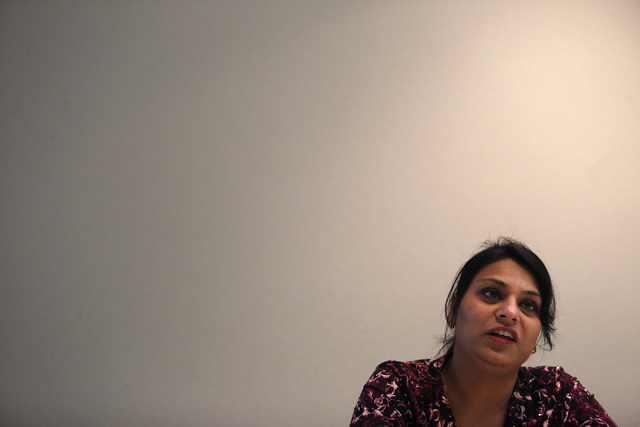 Saru Aggarwal speaks to a reporter at the UNLV Ackerman Autism Center on Wednesday, Jan. 11, 2017, in Las vegas. Aggarwal went through a community health worker program, which recruits UNLV and CS ...