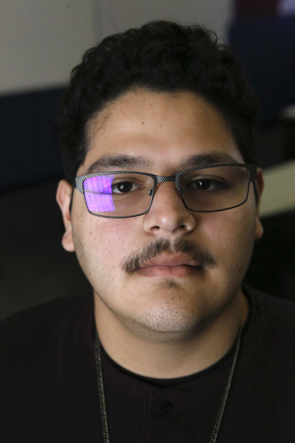 Luis-Angel Morales-Abarco, 21, of Cuernavaca Morelo, Mexico at the Rafael Rivera Community Center on Tuesday, Jan. 24, 2017, in Las Vegas. Abarco is renewing his DACA application to continue worki ...