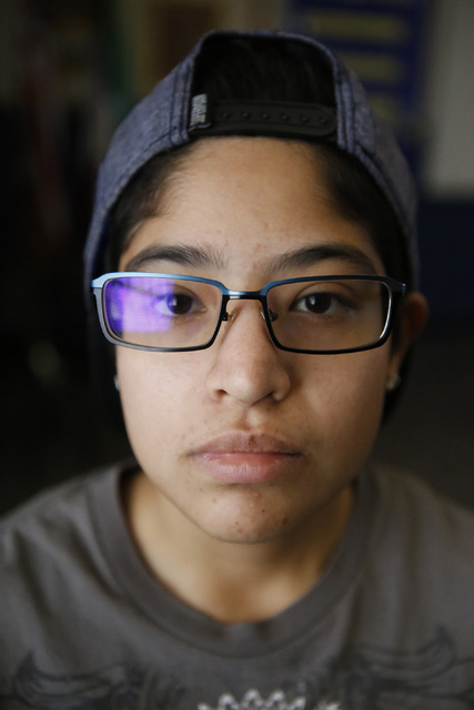 Luis-Angel Morales-Abarco, 21, Cuernavaca Morelo, Mexico at the Rafael Rivera Community Center on Tuesday, Jan. 24, 2017, in Las Vegas. Abarco is renewing her DACA application to continue working ...