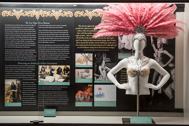 "Les Folies Bergère: Entertaining Las Vegas One Rhinestone At A Time" exhibition, curated by the Las Vegas News Bureau and the Nevada State Museum, consists of Folies Berg&# ...