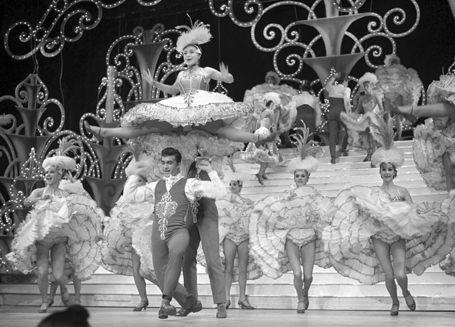 Folies Bergere Cancan number in the showroom at the Tropicana Hotel in Las Vegas, Nevada, March 28, 1964. CREDIT: Las Vegas News Bureau