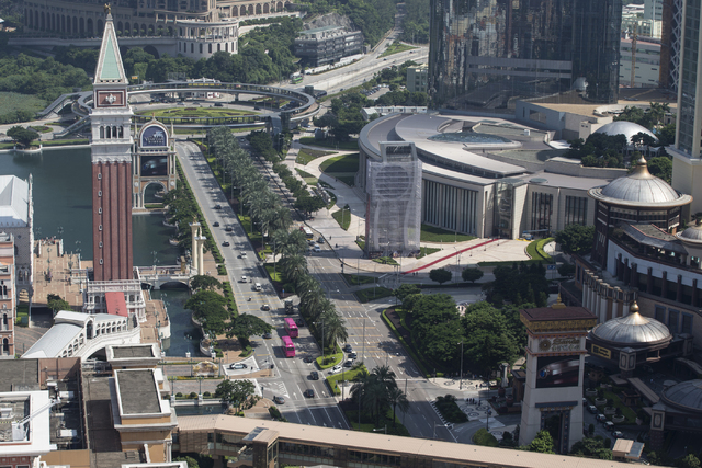The Cotai Strip is photographed during a tour at the Parisian Macao hotel-casino on Thursday, Sept. 14, 2016, in Macau. Erik Verduzco/Las Vegas Review-Journal Follow @Erik_Verduzco